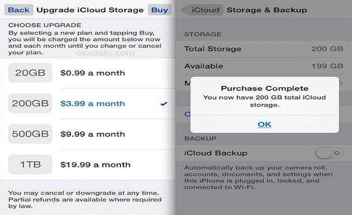 icloud storage plans